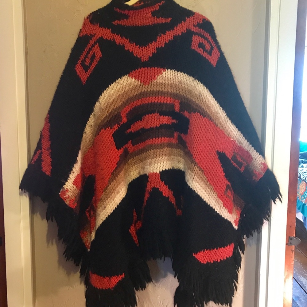 Ralph Lauren Hand Knit Wool Pancho